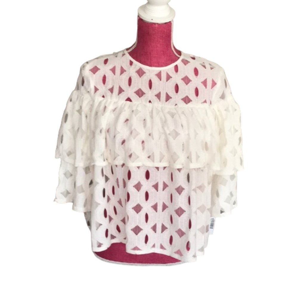 OC Lace Tiered Ruffle Blouse - Size XS 🌸